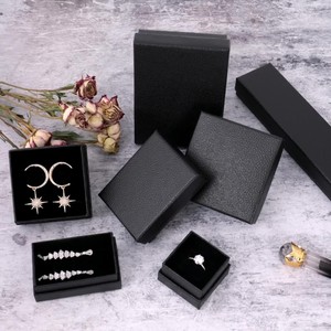 Premium Custom Printed Logo Jewellery <b>Gift</b> Paper Kraft Packaging Luxury <b>Earrings</b> Ring Jewelry Black <b>Boxes</b> With Lid - Product Image 6