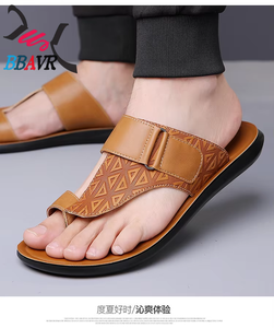 Sandalias Deportivas para Hombre, de Piel Auténtica con Suela de PU, Multiusos para Interiores y Exteriores, Pantuflas de Verano - Product Image 4