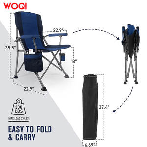 Chaise de camping portable Woqi, structure en aluminium, tissu Oxford, pliable, avec porte-gobelet et sac de rangement - Product Image 3