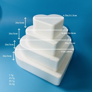 Bọt Bánh Hình Trái Tim Mô Hình <span class=keywords><strong>Polystyrene</strong></span> Phôi Búp Bê Bánh Mô Hình Trang Trí Cho Bánh Trang Trí Đám Cưới Hiển Thị - Product Image 3