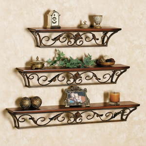 Great Quality In Reasonable Price Decorative Premium Iron And Wood Wall Hanging <b>Shelves</b> <b>For</b> Luxury Interior Walls - Product Image 1