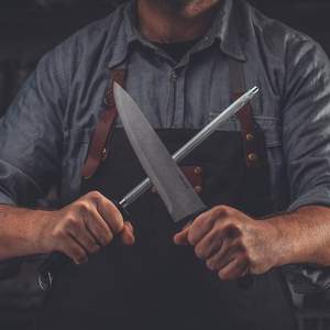 Afilador de cuchillos para el hogar de 30cm, diseño de 3 etapas, piedra de afilar de diamante de acero, accesorios de cocina para afilado, piedra de afilar de esmeril - Product Image 1