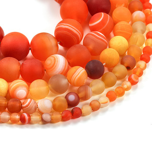 Perles d'agate St. Kunkka 4 6 8 10 12mm, perles givrées rayées et dispersées pour la fabrication de bijoux DIY - Product Image 2