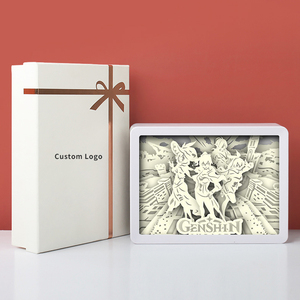 <span class=keywords><strong>Genshin</strong></span>-caja de lámpara de sombra para habitación de niños, luz Led de noche con marco de foto, lámpara <span class=keywords><strong>3D</strong></span> para decoración del hogar - Product Image 6