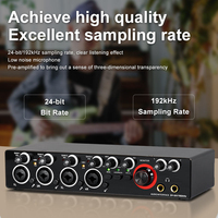 4-Kanal USB-Audio-Interface 24 Bit 192kHz Professionelle Soundkarte für Studioaufnahmen Podcast Live-Streaming
