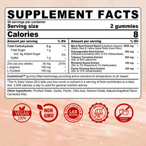 Compléments Énergétiques Puissants pour Hommes Gummies de Racine de Maca Bio et Végan Complément Énergétique Gummies de Maca - Product Image 2