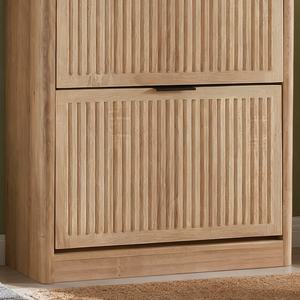 Gabinete de madera para ahorrar espacio de madera abatible hacia arriba Delgado acanalado para almacenamiento de zapatos de entrada con 2 puertas inclinables con capacidad para 16 a 24 pares - Product Image 2
