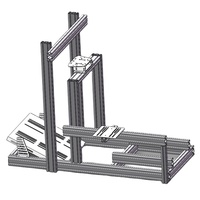 Cockpit de simulateur de course en profilés aluminium 4080, version basique personnalisée, avec bases pour pédales, levier de vitesses, frein et volant