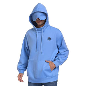 Custom Sleep Hoodies Blue Oversized Eye Mask Travel SweatshirtPockets High Quality Hoodie <strong>Clothing</strong> Manufacture Daily Wear - Product Image 2