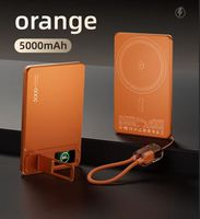 Batterie externe portable magnétique sans fil 5000mAh/10000mAh avec support de téléphone Type-C à charge rapide 20W pour iPhone 17 Pro Max