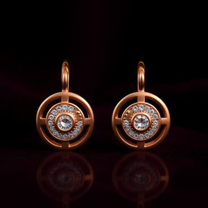 Pendientes de Diamantes en Oro Rosa para Mujer, Corte Brillante Redondo, Joyería Clásica para Boda, Diamantes Naturales, Color G - Product Image 2