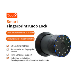 Tuya BLE Biyometrik Akıllı Kapı Kilidi İç Mekan Parmak İzi Kapı Silindiri Akıllı Şifreli Düğme Kilidi Anahtarlı - Product Image 2