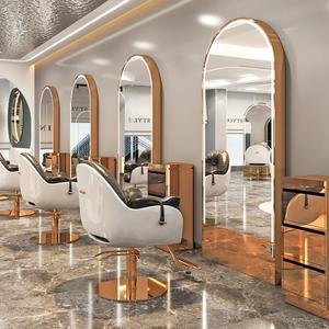 Conjunto de Estación de Estilismo para 2 Personas con Espejo Inteligente LED, Silla de Barbería, Soluciones Profesionales de Muebles de Alta Gama para Salón de Belleza - Product Image 1