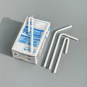 Paille en papier en forme <span class=keywords><strong>de</strong></span> U pour boîte à <span class=keywords><strong>jus</strong></span> <span class=keywords><strong>de</strong></span> lait jetable pliée compostable portable écologique personnalisée - Product Image 5