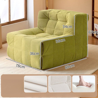 Canapé paresseux convertible pour dormir, idéal chambre, tatami, salon, balcon – Canapé individuel en forme de chenille gaufrée