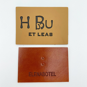 Insegne in Pelle Personalizzate per Uso Transfrontaliero. Etichette in Pelle con Texture Ultra-fine Disponibili in <span class=keywords><strong>Stock</strong></span>, Etichette in Pelle Goffrata - Product Image 1