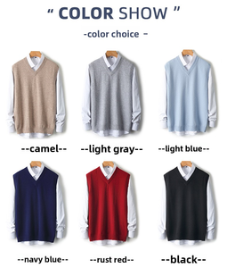 High Quality <strong>Men's</strong> Knit V-Neck Wool <strong>Vest</strong> Fashionable and Comfortable Business Casual Breathable Woolen Fabric for Winter - Product Image 5