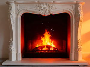 Cheminée en marbre blanc naturel au design moderne, <span class=keywords><strong>prix</strong></span> direct usine, pour usage domestique et hôtelier, installation intégrée - Product Image 2