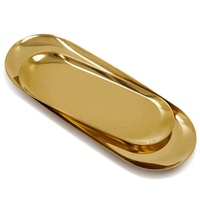 Plateau de rangement doré en acier inoxydable, présentoir pour bijoux de fruits, organisateur de meubles de cuisine, support de rangement pour toilettes en métal