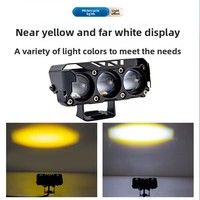 Hochleistungs-6-Augen-LED-Motorradscheinwerfer Zweifarbig Gelb Weiß Superhell IP67 Wasserdicht 12000LM E-Bike Roller