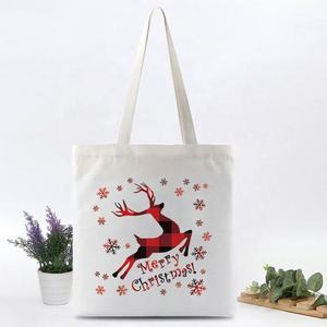 Personalización Navidad temática reciclar <span class=keywords><strong>lienzo</strong></span> compras bolsa <span class=keywords><strong>de</strong></span> regalo <span class=keywords><strong>de</strong></span> Navidad bolsas <span class=keywords><strong>de</strong></span> compras <span class=keywords><strong>de</strong></span> lona - Product Image 2