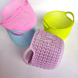 Panier de rangement creux pour cosmétiques et bijoux R276, organisateur rond, panier de rangement, plastique coloré, 1 yuan 2 yuan - Product Image 3