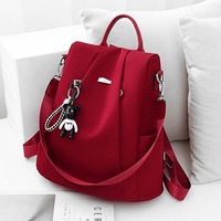 Sac à dos vintage Oxford pour femme, grande capacité, fermeture éclair, poignée souple, idéal pour les voyages, le shopping, l'école - Accessoire indispensable pour les étudiants