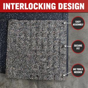 Tappetino in Gomma Composita Riciclata con Inclusioni Bianche e <span class=keywords><strong>Rivestimento</strong></span> per Allenamento di Forza - Product Image 2