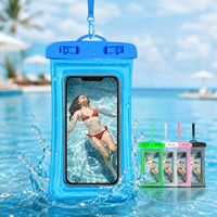 Étui de téléphone étanche IPX8 en PVC avec logo personnalisé, cordon de serrage, écran tactile universel pour la plage et les voyages