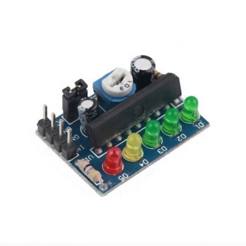 Kit Montage VU-mètre Audio 6 LEDs - Circuit Intégré KA2284 - Fonctionne De 3.5V à 12V - DIY Électronique