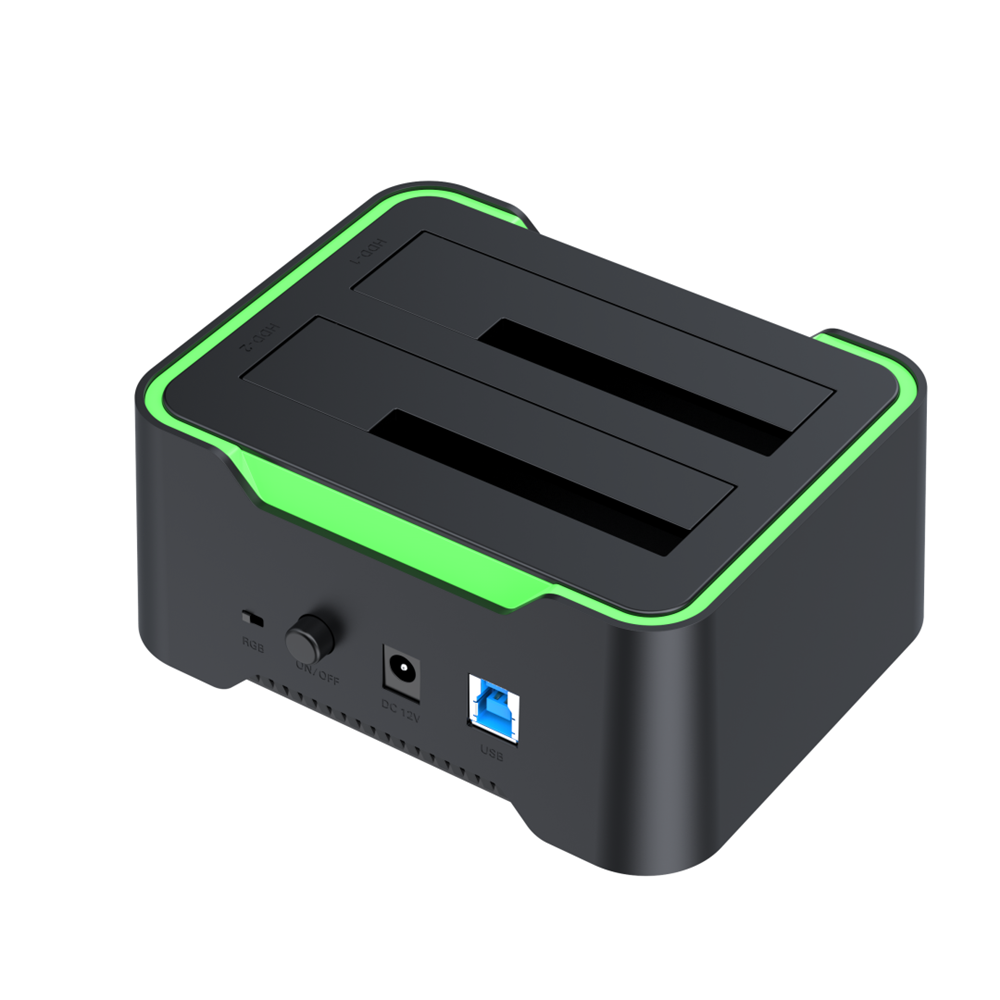 Station d'accueil Double Disques dures SSD SATA Dual Dock Clonage - HDD