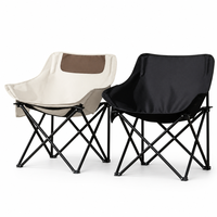 Nouvelle chaise lune portable en tissu Oxford épais avec cadre en acier au carbone, pliable, pour camping, pique-nique, pêche, avec sac de transport assorti