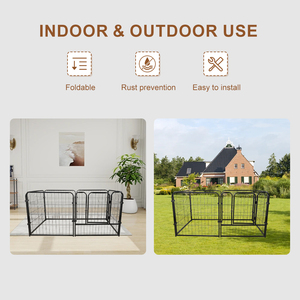Kapalı açık ağır muhafaza katlanabilir Metal köpek sandık büyük <span class=keywords><strong>Pet</strong></span> köpek kafesleri Metal Kennels - Product Image 5