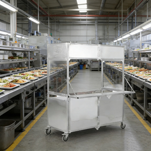 Carrito de Comida Portátil Plegable de Acero Inoxidable con Remolque para Venta de Café, Helados, Bocadillos, Hot Dogs y Dulces - Product Image 4