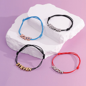 Braccialetto Personalizzato con Nome, Bracciale con Lettere a Bolla Regolabile in Rame, Regalo Personalizzato per Ragazze, Gioielli con Spedizione Diretta - Product Image 2