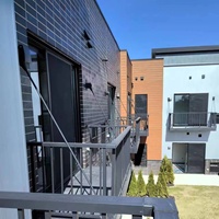 Système de balcon préfabriqué, balustrade, main courante, garde-corps en aluminium, design contemporain, revêtement noir en poudre, grille de qualité supérieure