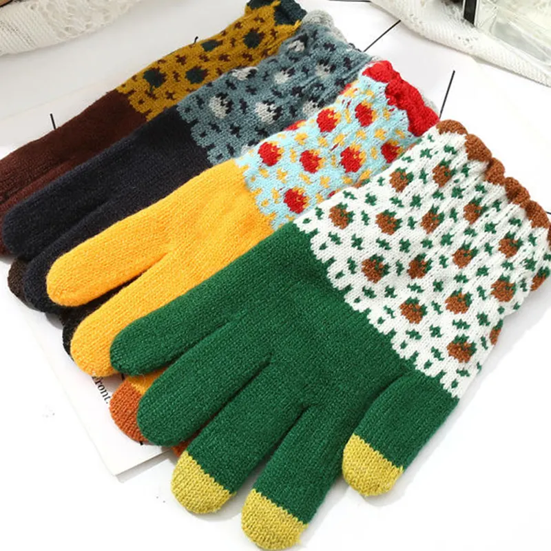 Modische weiche gestrickte warme Handschuhe bequeme warme Handschuhe für Damen im Freien im Winter