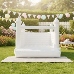 Château gonflable commercial blanc <span class=keywords><strong>pour</strong></span> mariage, ensemble gonflable avec toboggan <span class=keywords><strong>pour</strong></span> enfants et adultes, mariage, fête d'<span class=keywords><strong>anniversaire</strong></span> - Product Image 6