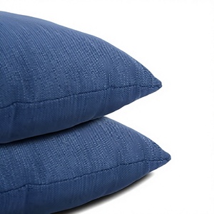<b>18x18</b> Washed Indigo Woven Polyester Throw Pillow Eco-Friendly Non-Toxic Cushion Cover with Zipper OEM Wholesale - Product Image 1