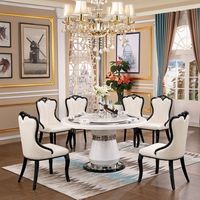 Modern Simple European Style 6-Personen-Esstisch Stuhl Set Natur marmor Massivholz Schwarz Weiß Plattenspieler für kleine