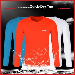 Divise da Lavoro a Maniche Lunghe da Uomo all'Ingrosso, Maglie Traspiranti ad Asciugatura Rapida Cross-Border per Gruppi, Tinta Unita con Logo Stampato - Product Image 6