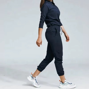 Conjuntos de uniformes médicos de enfermería de moda: Blusa de manga larga y pantalón jogger de algodón/poliéster/raion/spandex con detección de agujas - Product Image 6