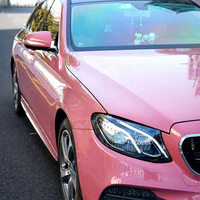 Vinyle Adhésif pour Voiture Rouge Morganite Métallisé Brillant HD en PET Coulé, 1,52x18m/5x60ft, Vente en Gros, Usine de Guangzhou, Un Rouleau Complet, Autocollants pour Voiture