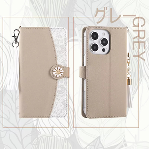 Moda flor perla borla colgante <span class=keywords><strong>Correa</strong></span> Flip cartera cuero teléfono cubierta para iPhone 12 13 14 15 Pro 16 Plus 17 Pro Max Air - Product Image 4