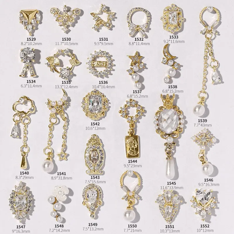 3D metal Zircon Nail art jewelry japanese nail decorations zircon crystal manicure zircon diamond charms