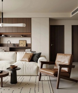 Sistema de Almacenamiento Integrado Minimalista, Estantes Flotantes, <span class=keywords><strong>Madera</strong></span> Oscura, Iluminación Oculta, Integración Perfecta con la Pared - Product Image 3