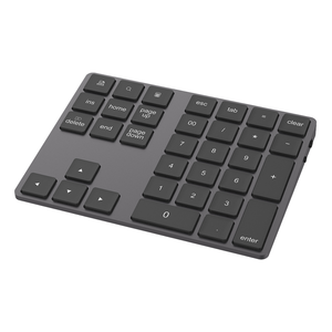 Aluminum 34keys Rechargeable mini portable number pad Ergonomic bluetooth numeric <b>keyboard</b> for office - Product Image 1