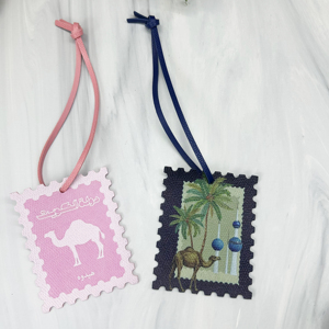Arab Style Camel Stamp Shape Leather <b>Bag</b> <b>Charm</b> Pendant Custom Print Desert Camel & Palm Tree Pattern Hanging Ornament for <b>Bags</b> - Product Image 4