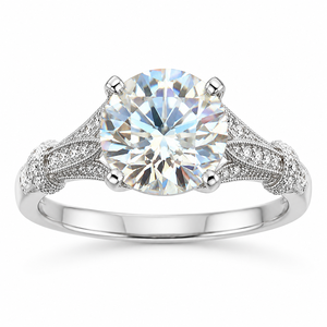 Anello artistico con pietra rotonda per donna, design con intarsi scintillanti, gioielli eleganti e alla moda - Product Image 4