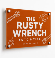 Signalétique personnalisée en acrylique pour l'entretien automobile, logo mural autoportant, impression UV, découpe laser, vente en gros